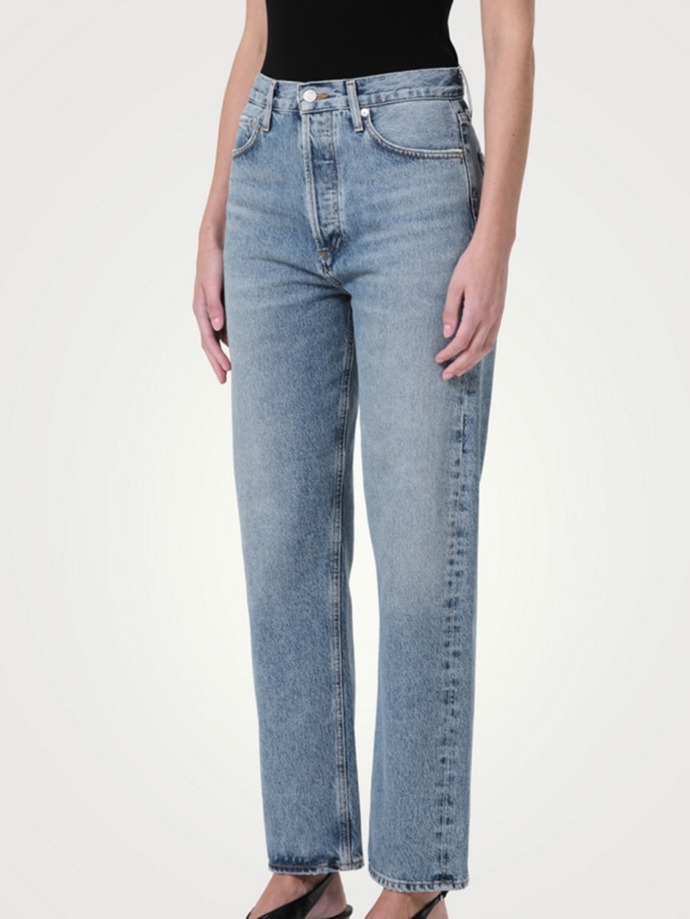 Agolde Women’s Straight Leg Jeans — Light Blue Wash